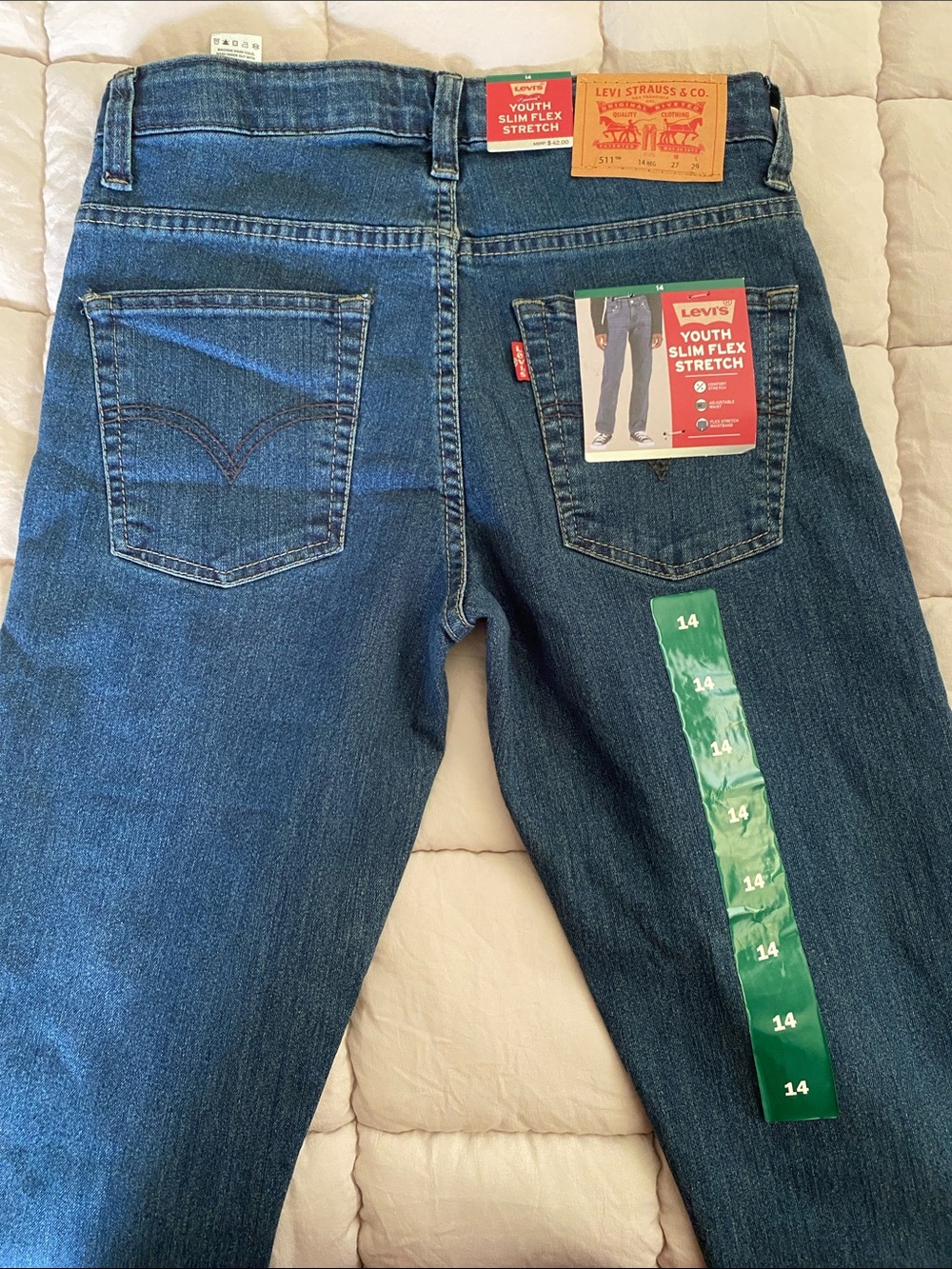 Levi's Youth Slim Stretch Jeans - Dark Blue Wash